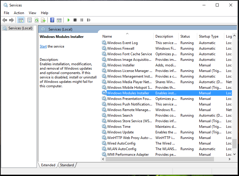 download windows modules installer service
